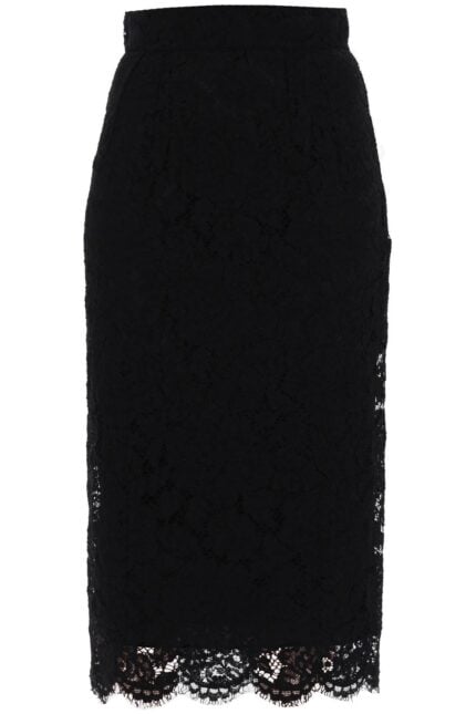 DOLCE & GABBANA Lace Pencil Skirt With Tube Silhouette