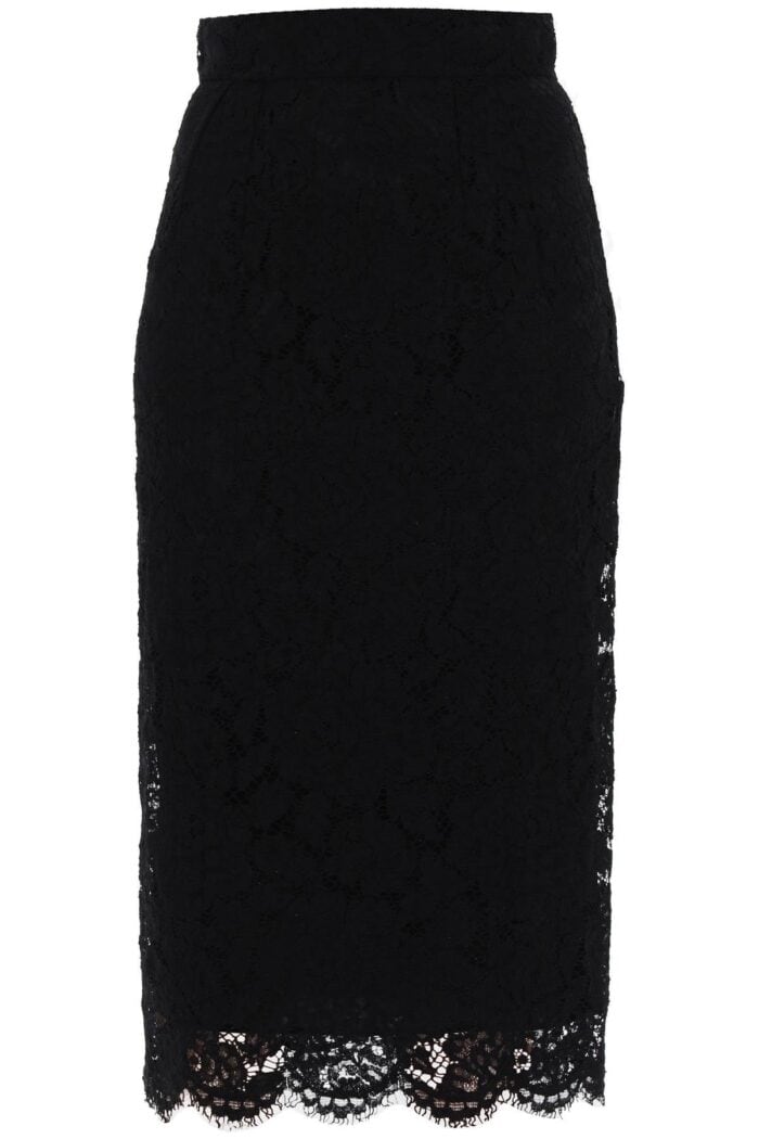 DOLCE & GABBANA Lace Pencil Skirt With Tube Silhouette