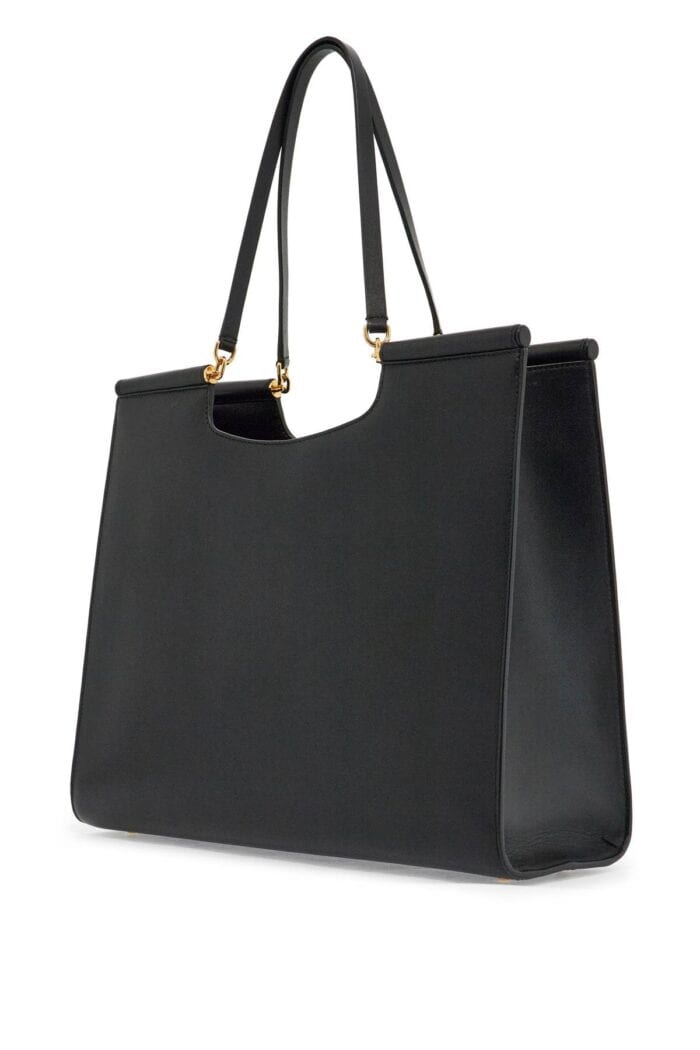 DOLCE & GABBANA Large Black Leather Tote Bag