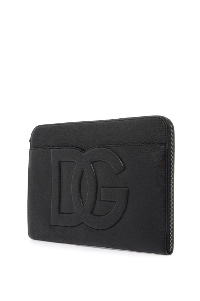 DOLCE & GABBANA Large Hammered Leather Pouch