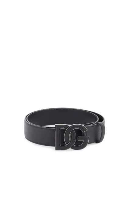 DOLCE & GABBANA Leather Belt With Dg Logo Buckle