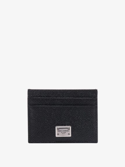 Dolce & Gabbana Leather Card Holder With Metal Logo Tag