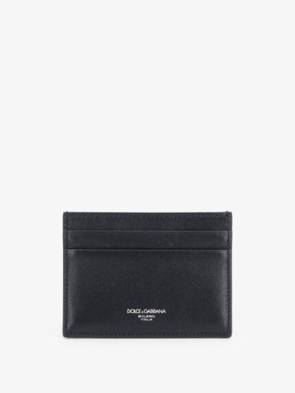 Dolce & Gabbana Leather Card Holder With Woven Pattern