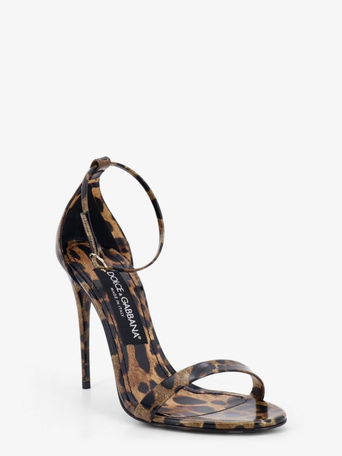Dolce & Gabbana Leather Sandals With Leo Print
