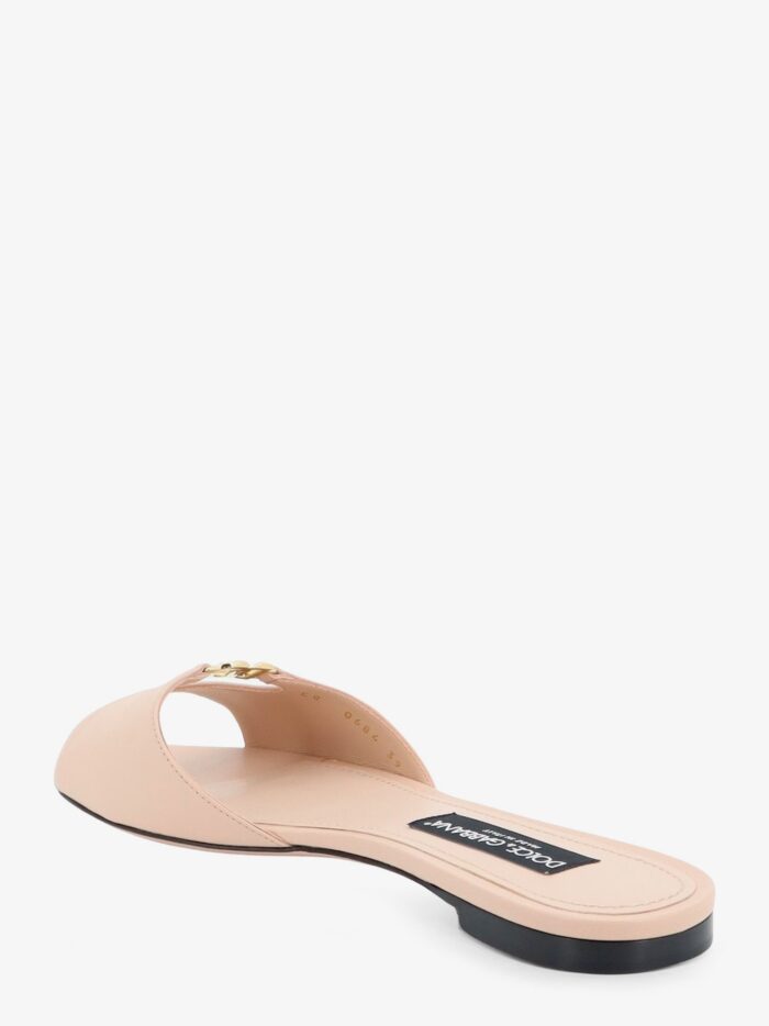 Dolce & Gabbana Leather Sandals With Metal DG Logo