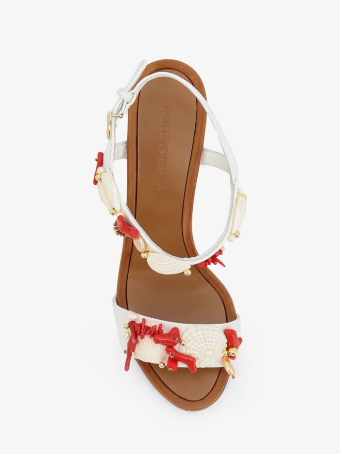 Dolce & Gabbana Leather Sandals With Sea Coral Details