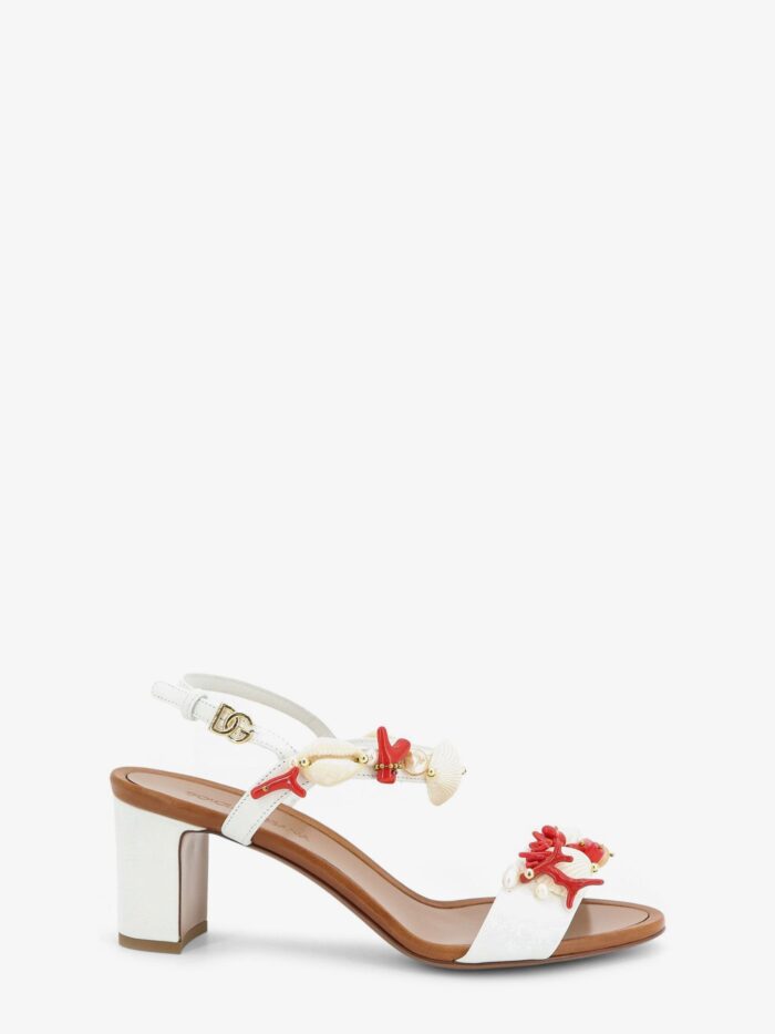 dolce & gabbana leather sandals with sea coral details Dolce & Gabbana Leather Sandals With Sea Coral Details