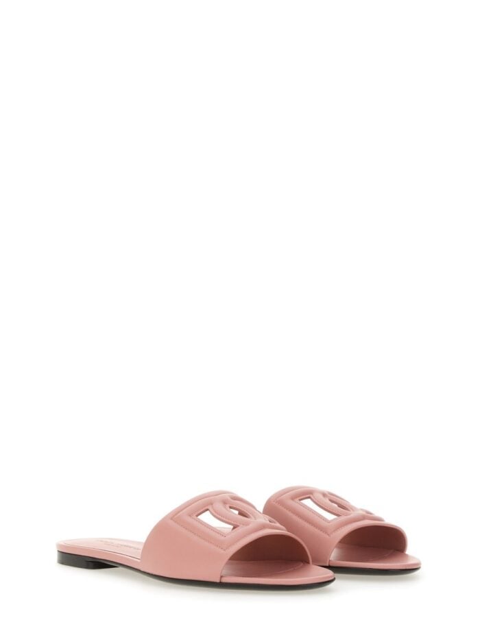 Dolce & Gabbana LEATHER SLIDE SANDAL