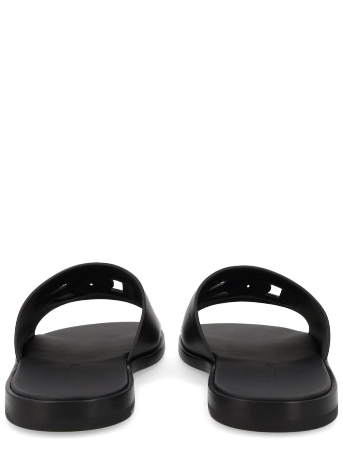 Dolce & Gabbana LEATHER SLIDE WITH LOGO