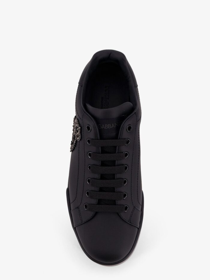 Dolce & Gabbana Leather Sneakers With Embossed Side Logo