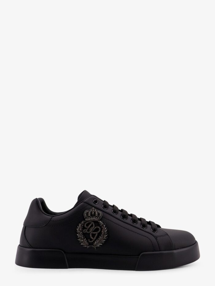 Dolce & Gabbana Leather Sneakers With Embossed Side Logo