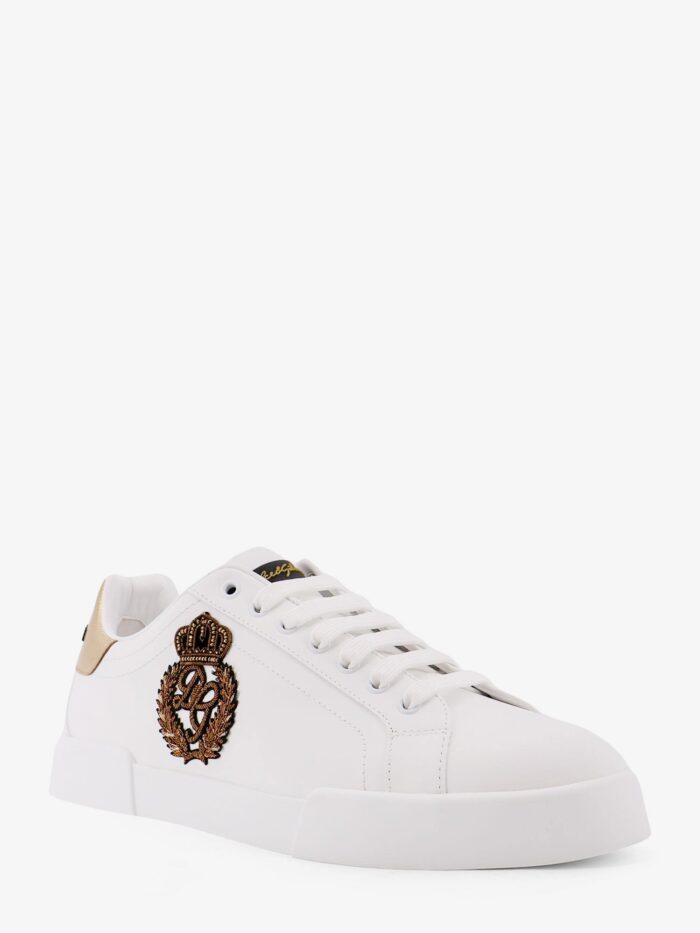 Dolce & Gabbana Leather Sneakers With Iconic Patch Logo On The Side