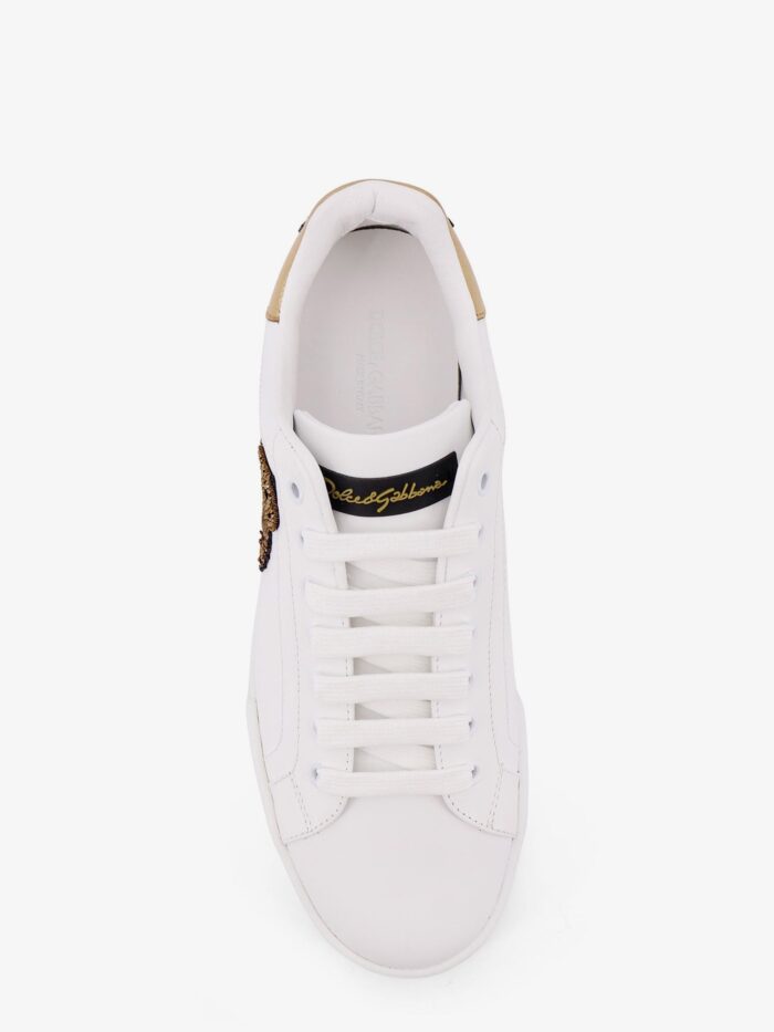 Dolce & Gabbana Leather Sneakers With Iconic Patch Logo On The Side