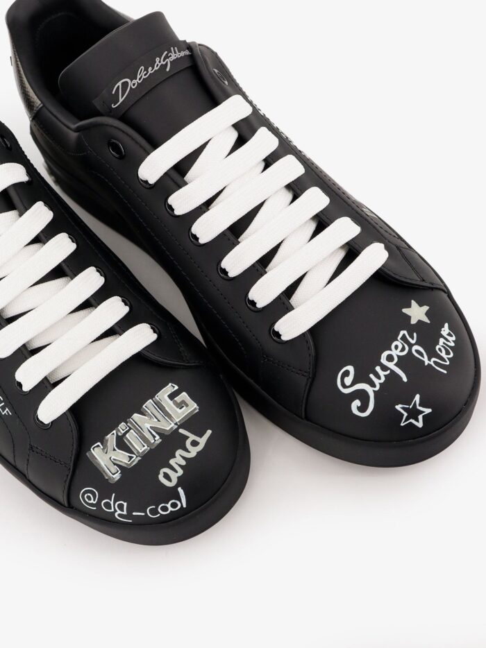Dolce & Gabbana Leather Sneakers With Iconic Prints