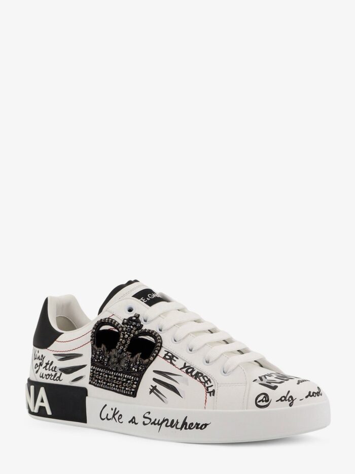 Dolce & Gabbana Leather Sneakers With Iconic Prints