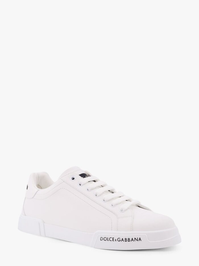 Dolce & Gabbana Leather Sneakers With Lateral Logo Patch