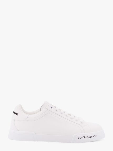 Dolce & Gabbana Leather Sneakers With Lateral Logo Patch