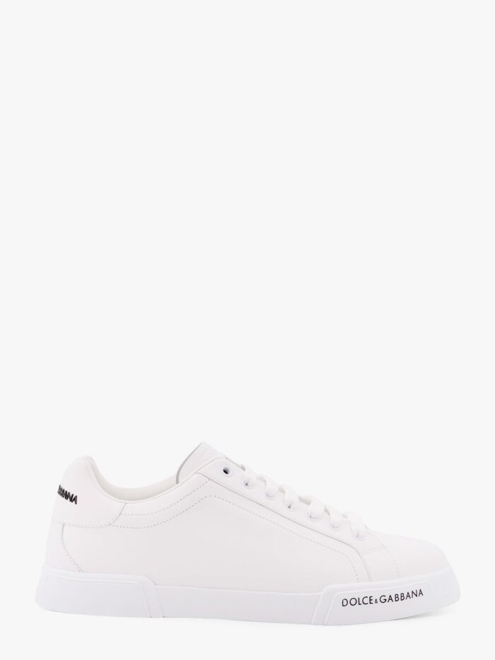 Dolce & Gabbana Leather Sneakers With Lateral Logo Patch