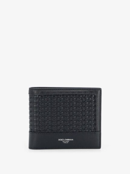 Dolce & Gabbana Leather Wallet With Woven Pattern