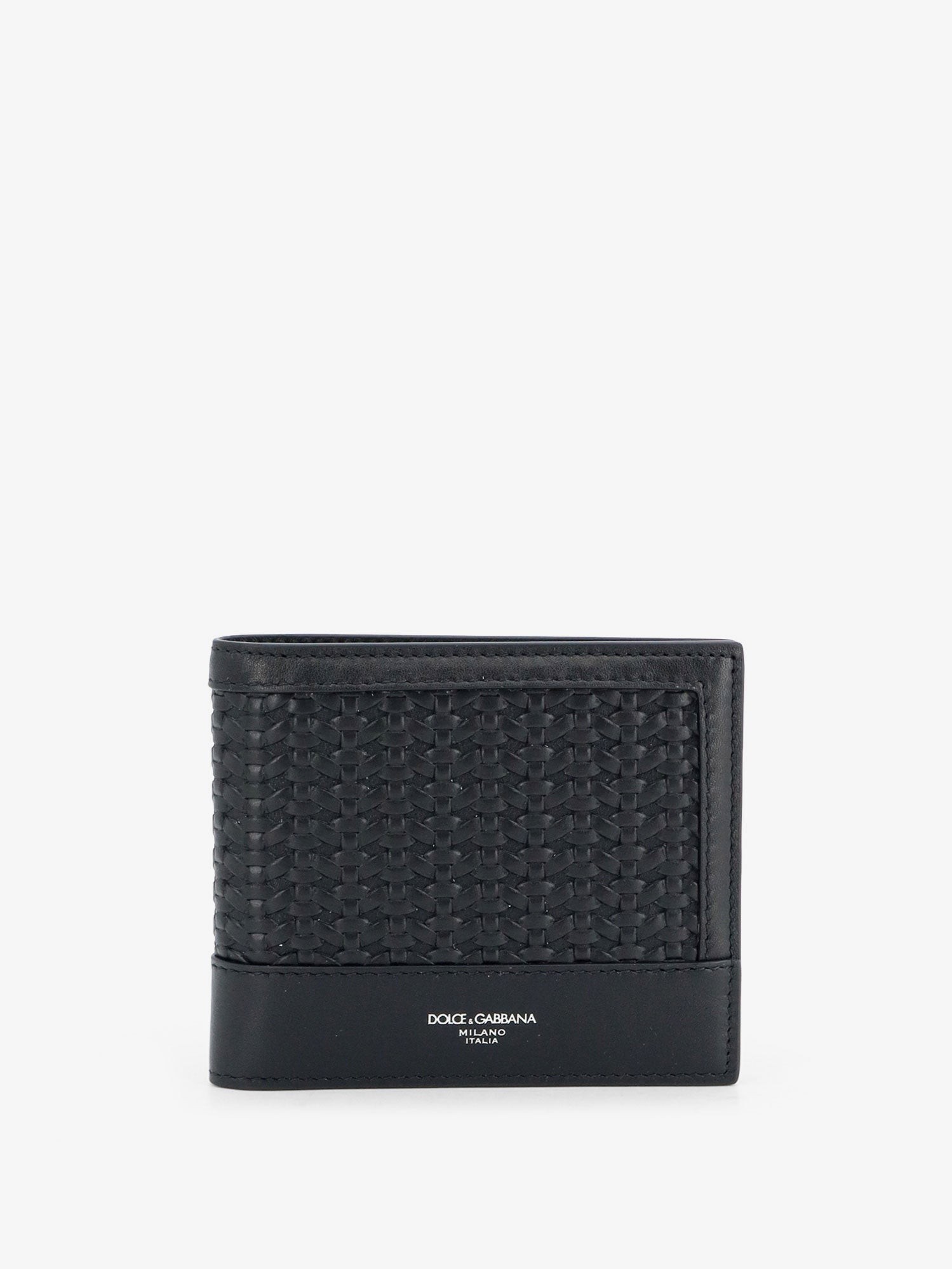 Dolce & Gabbana Leather Wallet With Woven Pattern
