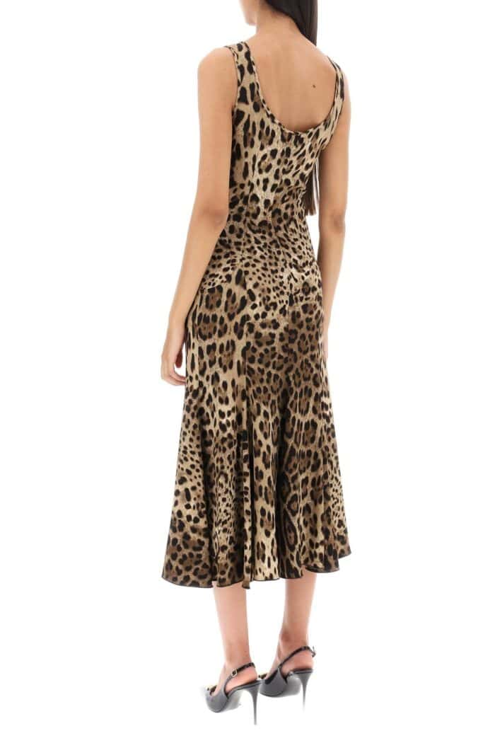 Dolce & Gabbana Leopard Print Jersey Midi Dress