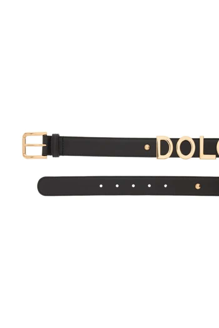 Dolce & Gabbana Lettering Logo Leather Belt