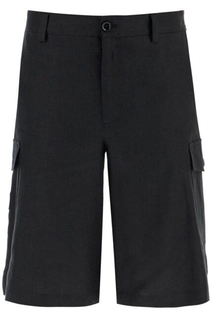 DOLCE & GABBANA Linen Cargo Bermuda Shorts For