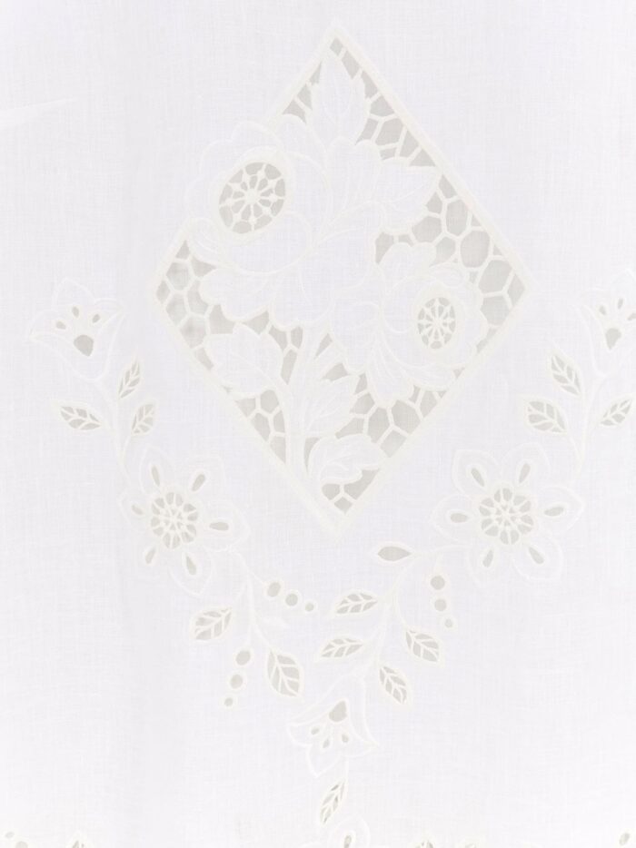 Dolce & Gabbana Linen Top With Floral Embroideries