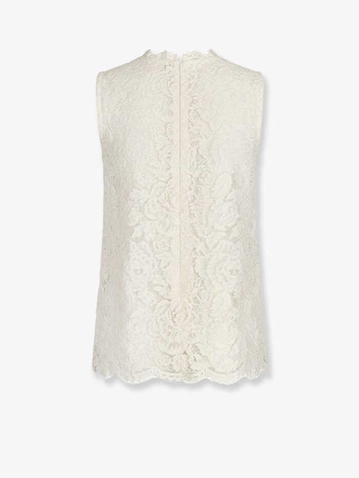Dolce & Gabbana Logoed Stretch Lace Top