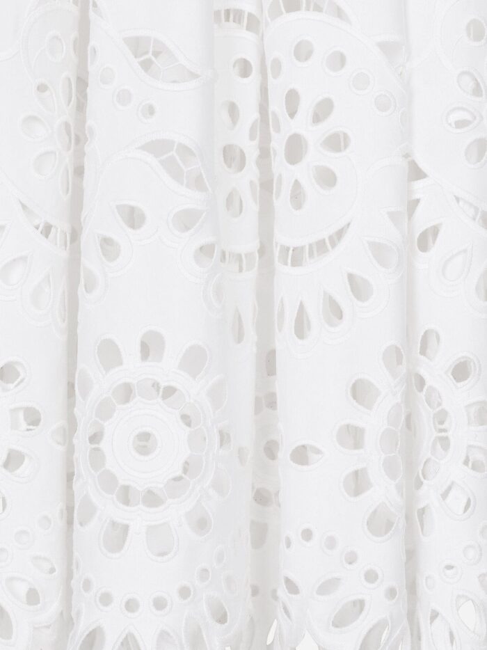 Dolce & Gabbana Long Cotton Poplin Skirt With Cut-out Embroidery