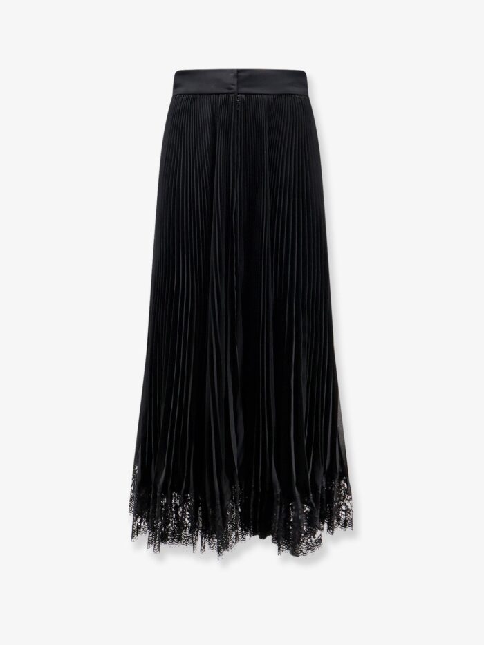 Dolce & Gabbana Long Pleated Skirt With Lace At The Bottom
