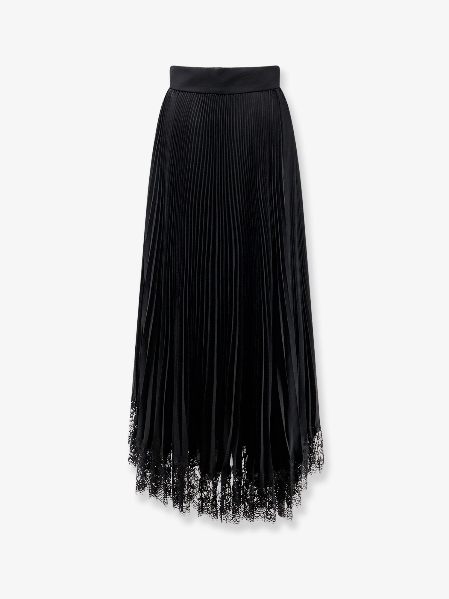Dolce & Gabbana Long Pleated Skirt With Lace At The Bottom