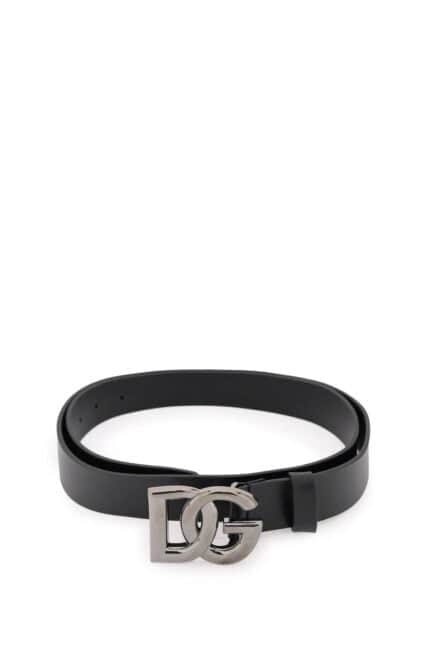 Dolce & Gabbana Lux Leather Belt With Crossed Dg Logo