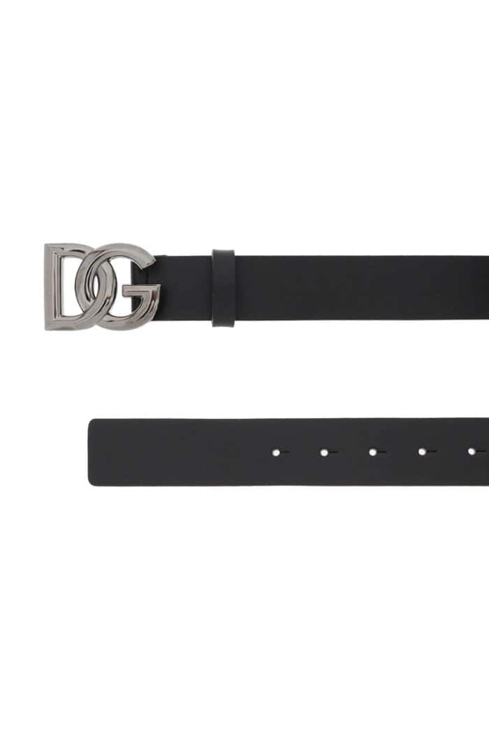 Dolce & Gabbana Lux Leather Belt With Crossed Dg Logo