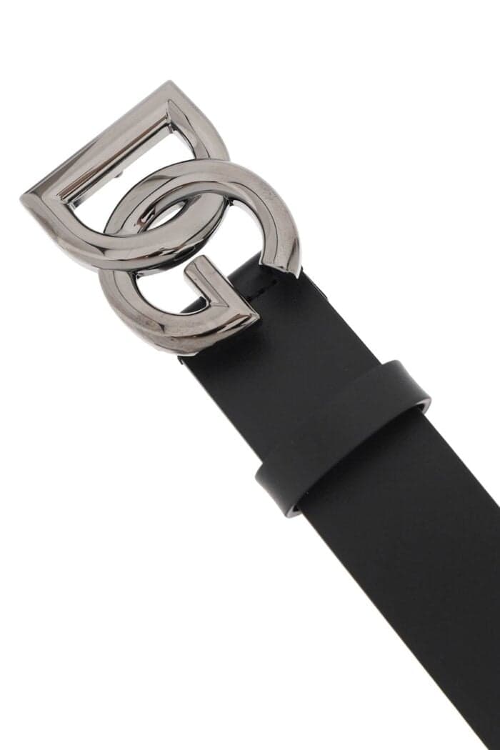 Dolce & Gabbana Lux Leather Belt With Crossed Dg Logo