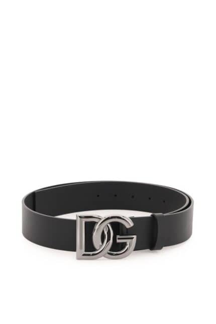 Dolce & Gabbana Lux Leather Belt With Dg Buckle