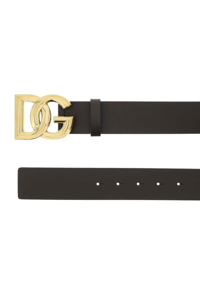 Dolce & Gabbana Lux Leather Belt With Dg Buckle