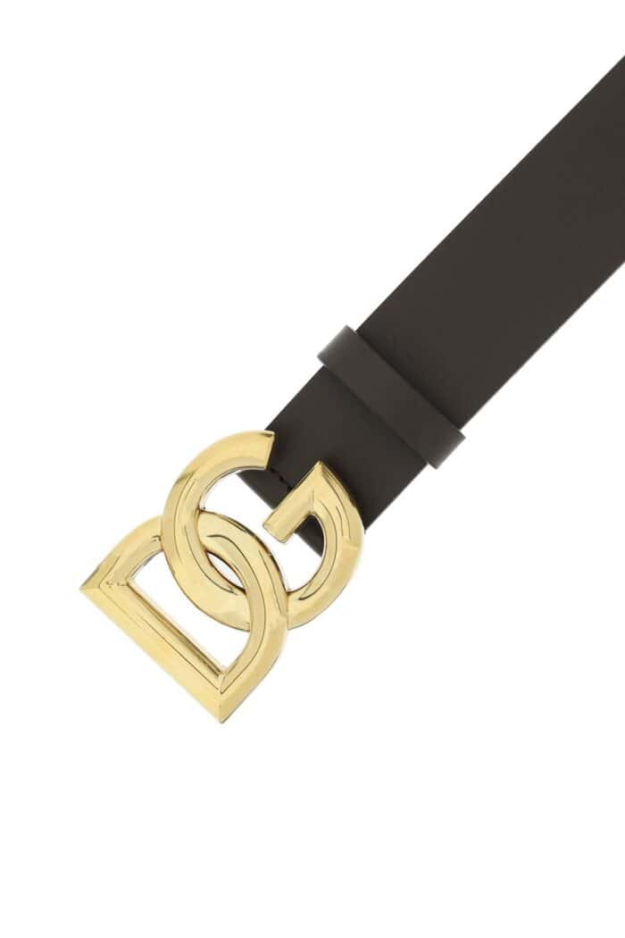 Dolce & Gabbana Lux Leather Belt With Dg Buckle