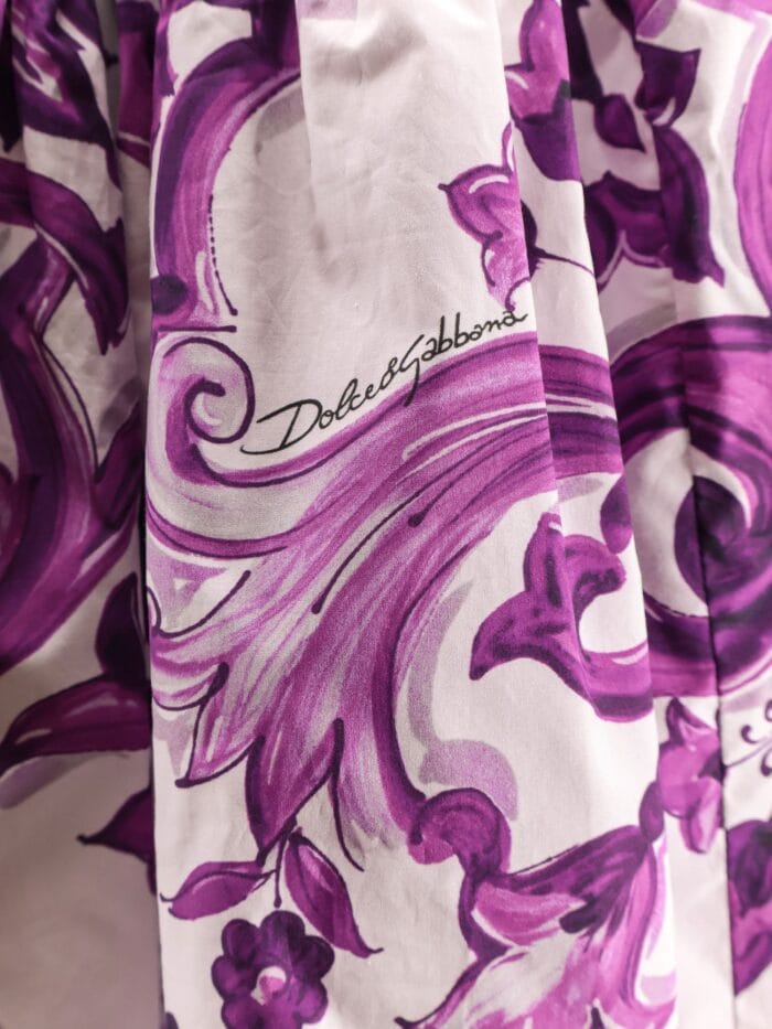 Dolce & Gabbana Maiolica Cotton Skirt With Ruffles