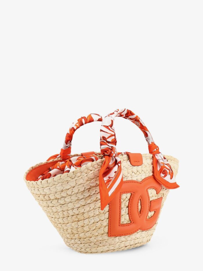 Dolce & Gabbana Maiolica Shoulder Bag In Leather And Raffia