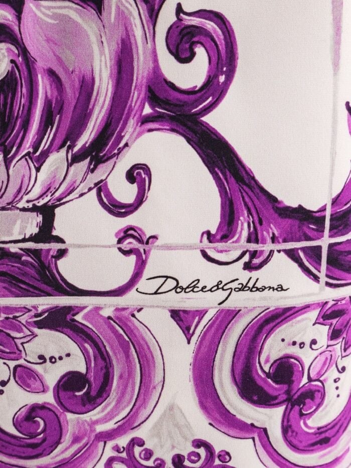 Dolce & Gabbana Maiolica Silk Pencil Skirt
