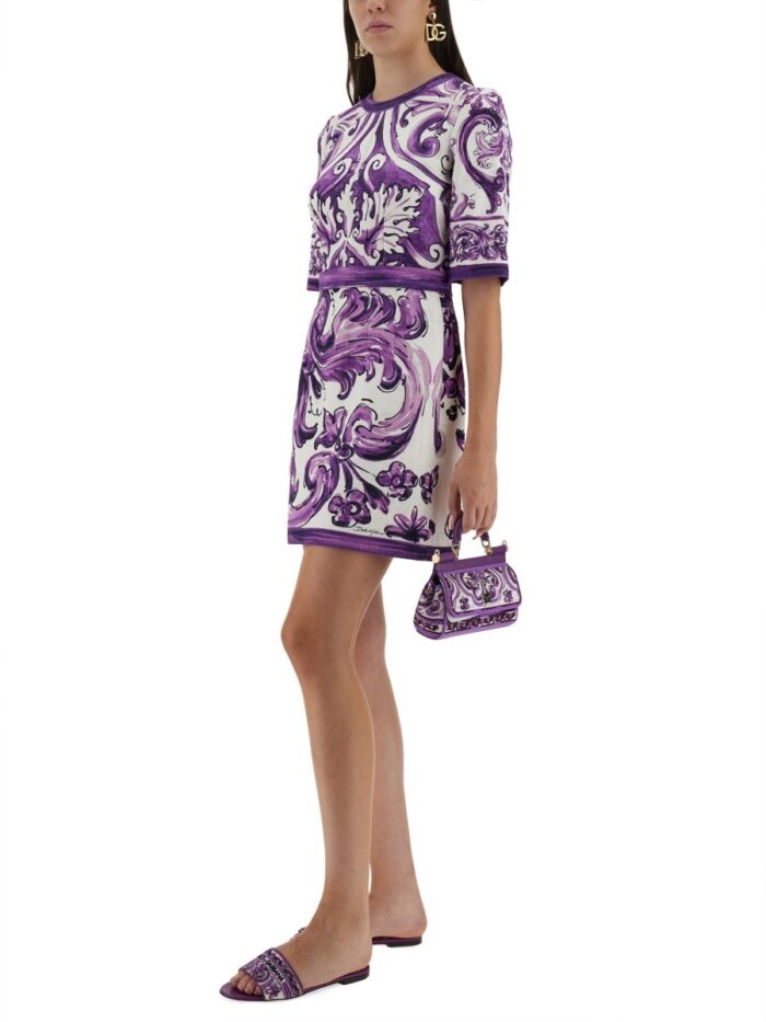 Dolce & Gabbana MAJOLICA PRINT MINI DRESS