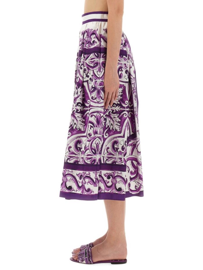Dolce & Gabbana MAJOLICA PRINT PLEATED SKIRT