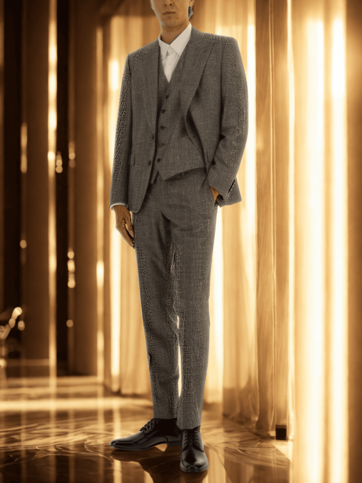 Dolce & Gabbana Men’s tailored grey suit featured in THE WISHLINE collection — showcasing refined Italian craftsmanship, structured elegance, and timeless sophistication for the modern gentleman.