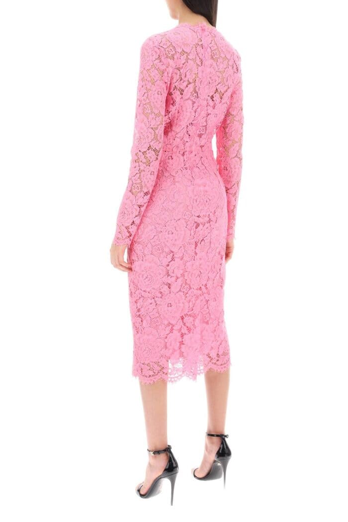 DOLCE & GABBANA Midi Dress In Floral Cordonnet Lace