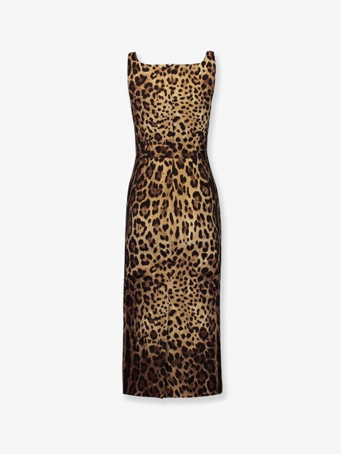 Dolce & Gabbana Midi Dress With Animal Print