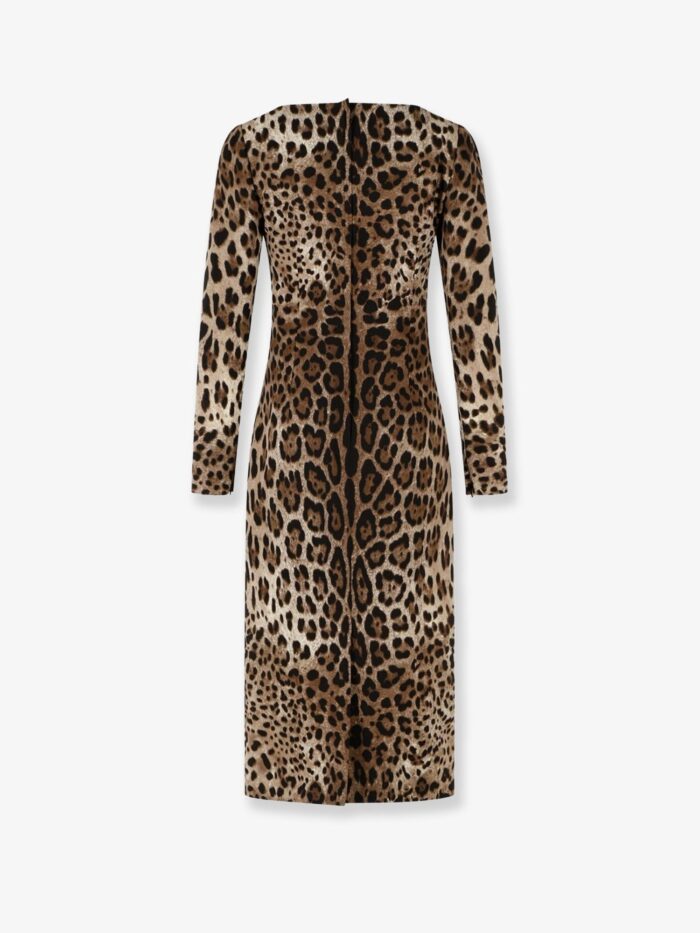 Dolce & Gabbana Midi Dress With Animal Print