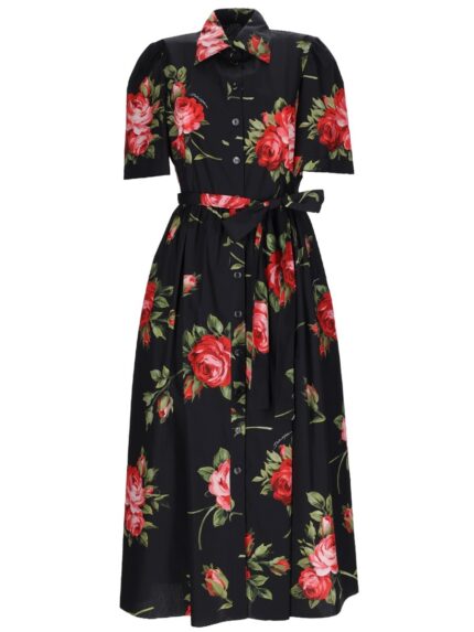 Dolce & Gabbana MIDI DRESS WITH "BOUQUET" PRINT