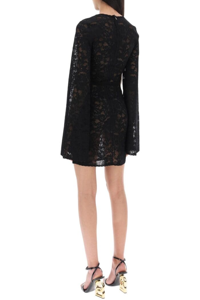 Dolce & Gabbana Mini Dress In Floral Openwork Knit