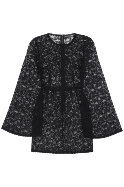 Dolce & Gabbana Mini Dress In Floral Openwork Knit